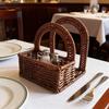 Decorative Imitation Rattan Napkin Holder Plastic Desktop Tissue Holder  Dining Table