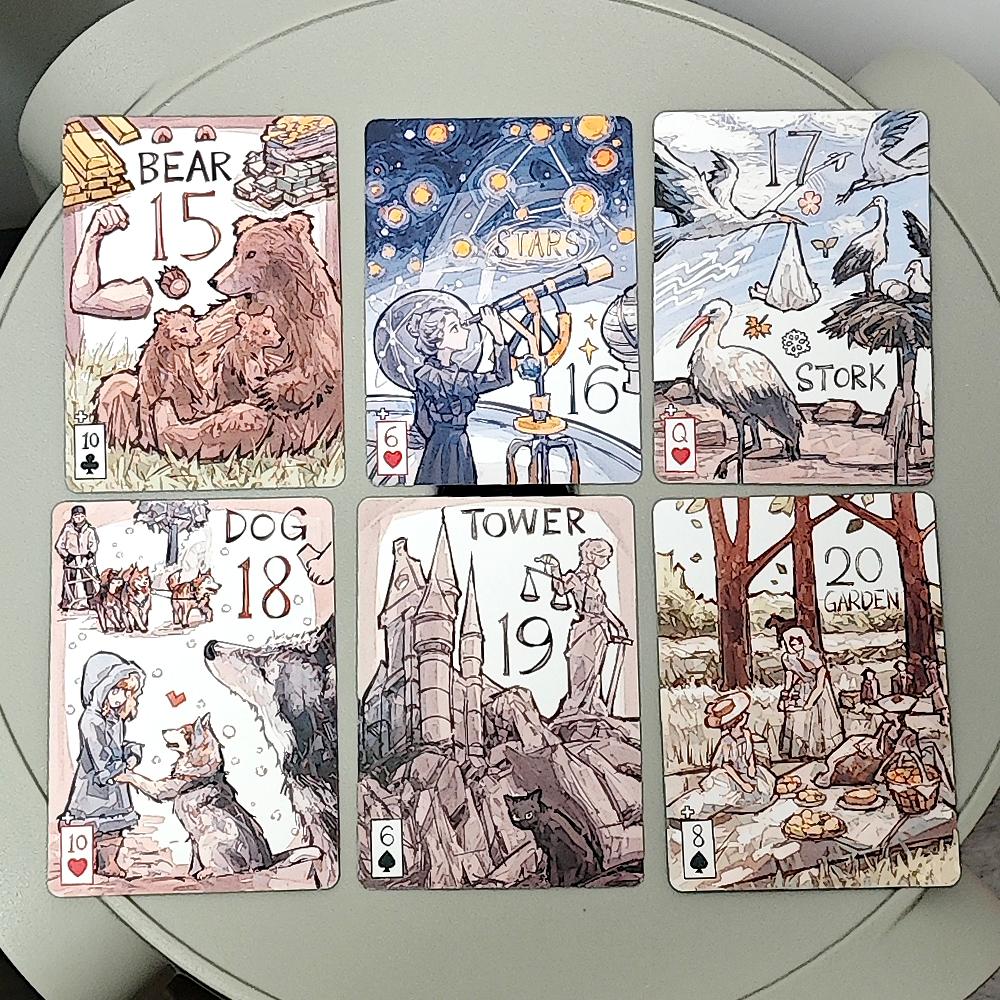 Primitive Lenormand Deck Rana System 9*6cm 42 Pcs Beginner-Friendly Lenormand Cards