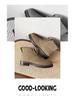 2025 Men's Autumn/Winter Yellow Martin Boots, Cow Suede, Breathable, Versatile, Round Toe, Comfortable Mid-Top Style