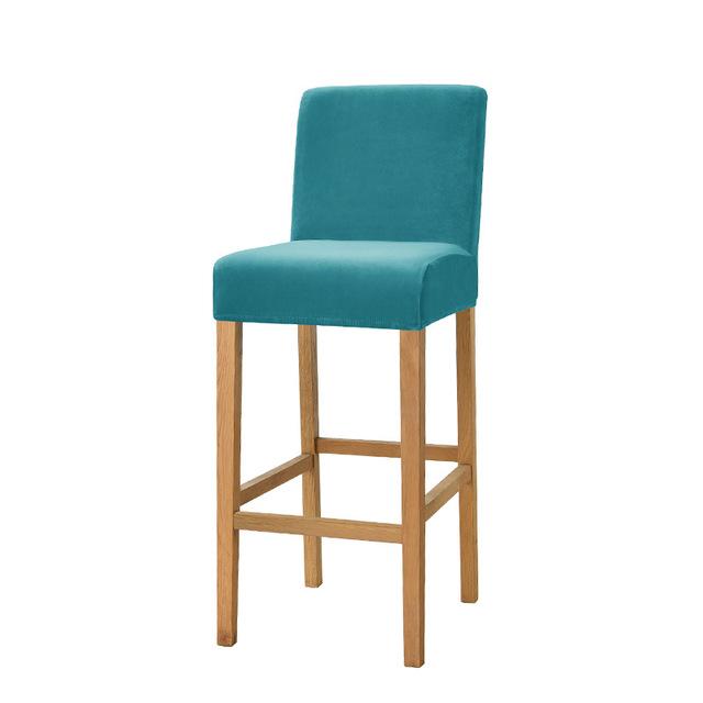 Samtstoff Barhocker Stuhlbezug Elastisches Lycra Stretch Kurzer Rücken Stuhlbezüge Für Essbereich Zimmer Café Zuhause Kleine Größe Option Sitzbezug