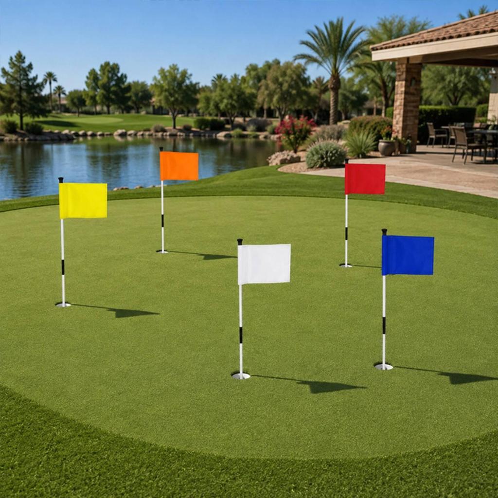 Golf Practice Flagpole Detachable with Integrated Sleeve Flag