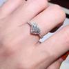 Sanjie Wish European-American Creative Heart Zircon Ring - Travel Souvenir Gift