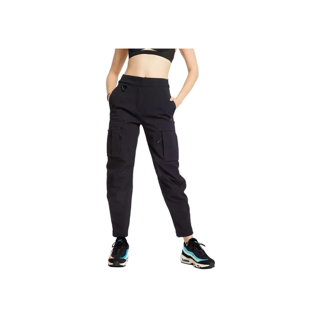 Nike Solid Color Mid-Waist Straight-Leg Casual Pants Women Bottoms Black CV0617-010