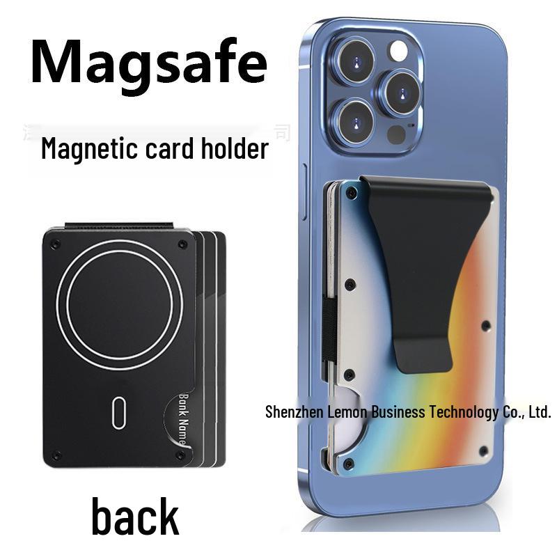 Apple MagSafe Compatible RFID Anti-Theft Metal Wallet with Strong Magnetic Card Holder