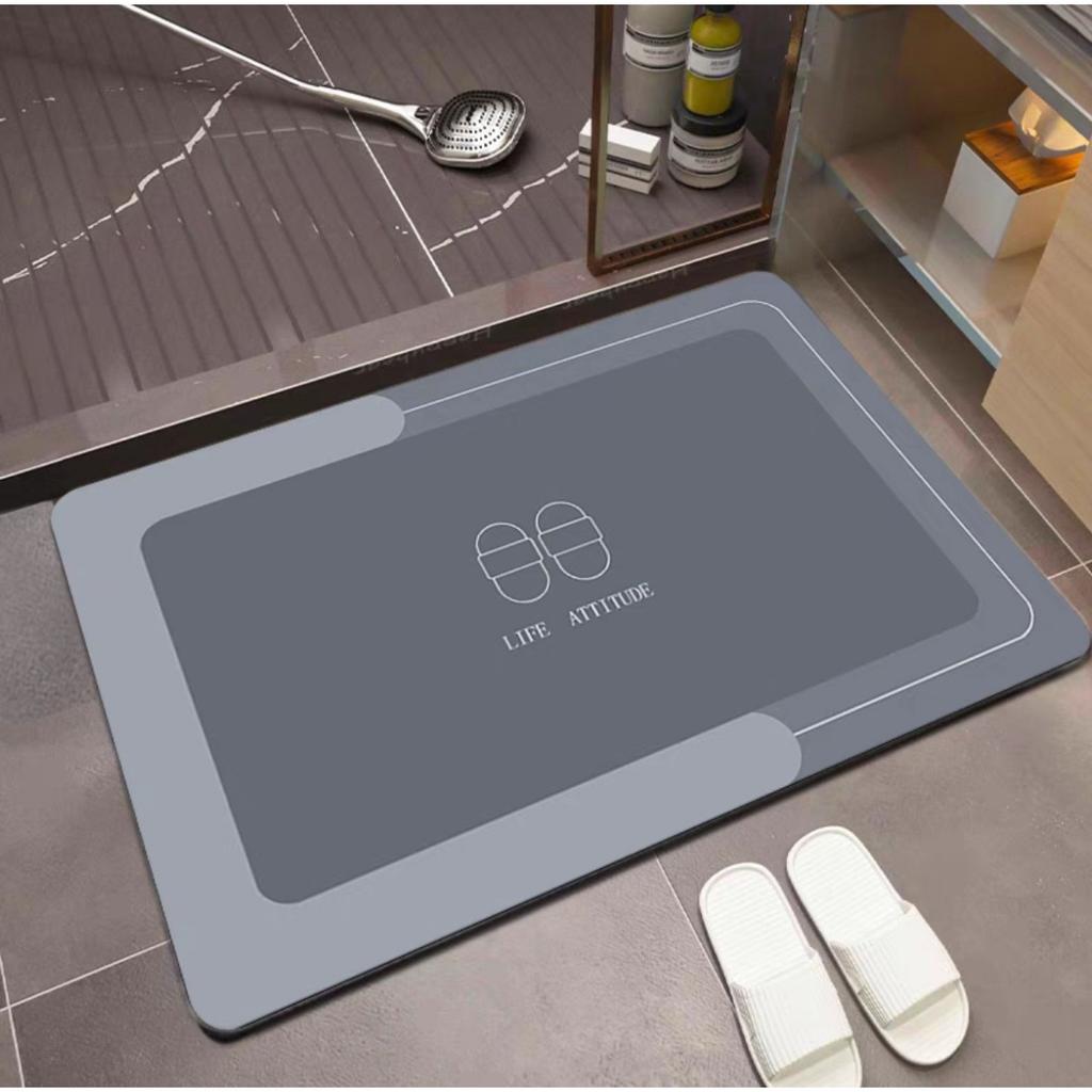 HOMZY Super Absorbent Diatom Mud Non-slip Bathroom Mat Toilet Anti-skid Bathtub Foot Mat Kitchen Living Room Floor Mat Home Decor