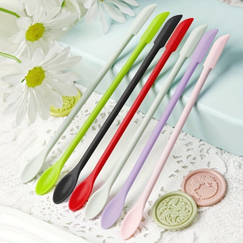 1PC Wax Seal Long Scraper Silicone Scraper High Temperature Resistant Integrated Mixing Tool Household Scraper Mixing Knife Cleaning Knife