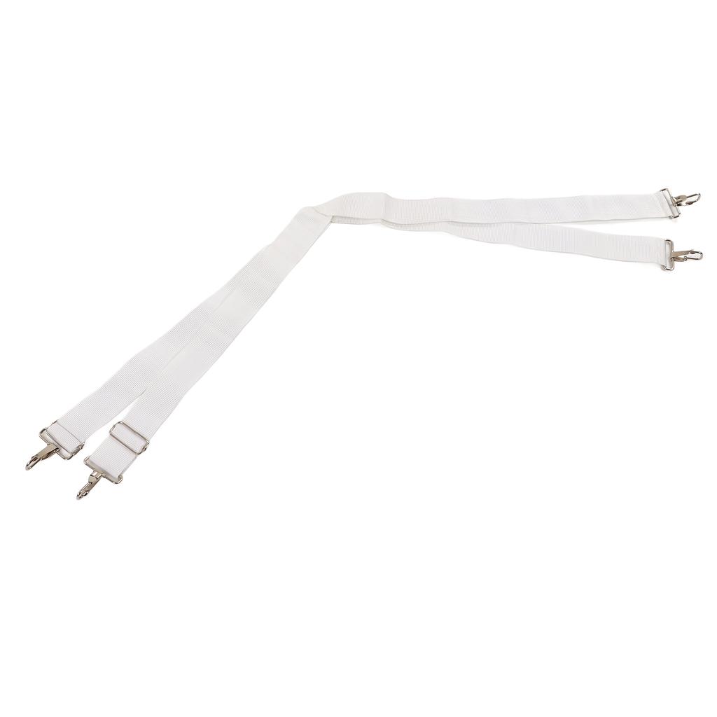 Bass Drum Strap Soft Nylon Elastic Adjustable Ergonomic Comfortable Double Shoulder Drum Strap Belt for Bass Drum White