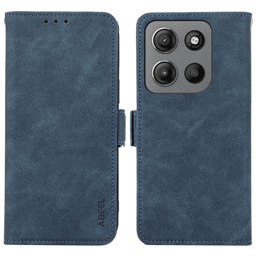 ABEEL For Motorola Moto G15 4G/G05 4G Case PU Leather Folio Stand View RFID Blocking Phone Cover