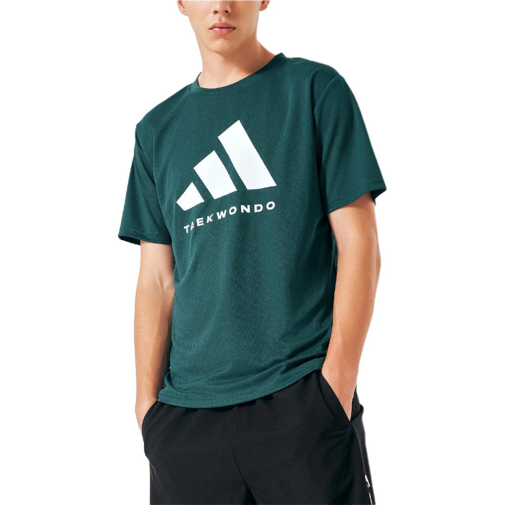 adidas Logo Print Rundhals Kurzarm T-Shirt Herren Tops Grün ADICLTS24TKP-GRW
