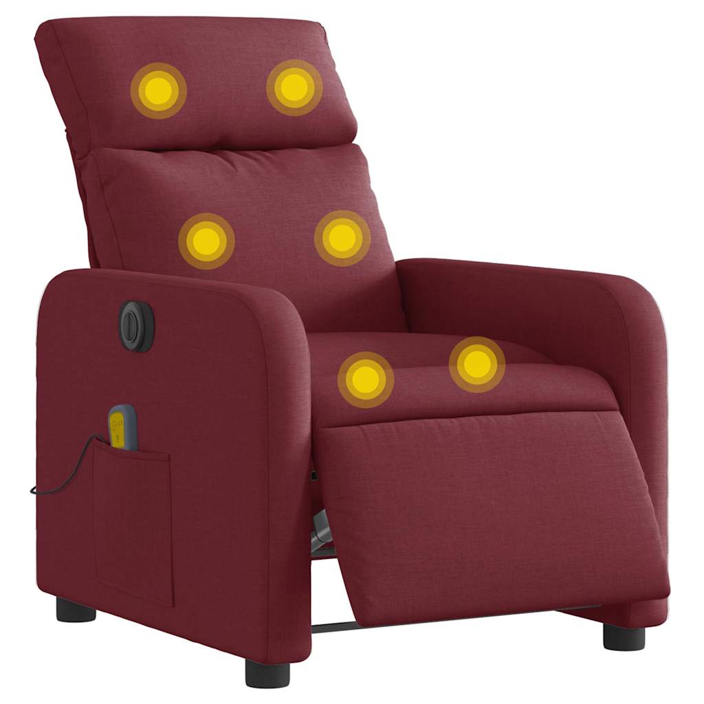Electric Massage Chair Wine Red Fabric
