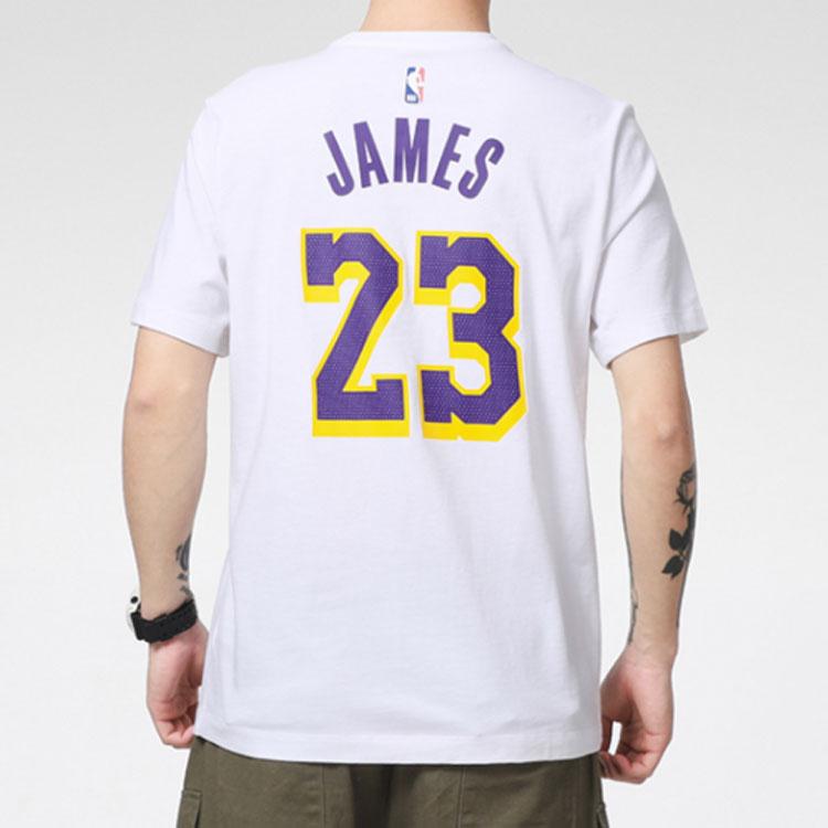 Nike LeBron James #23 Lakers Graphic Basketball T-Shirt Men Tops White CV8529-100