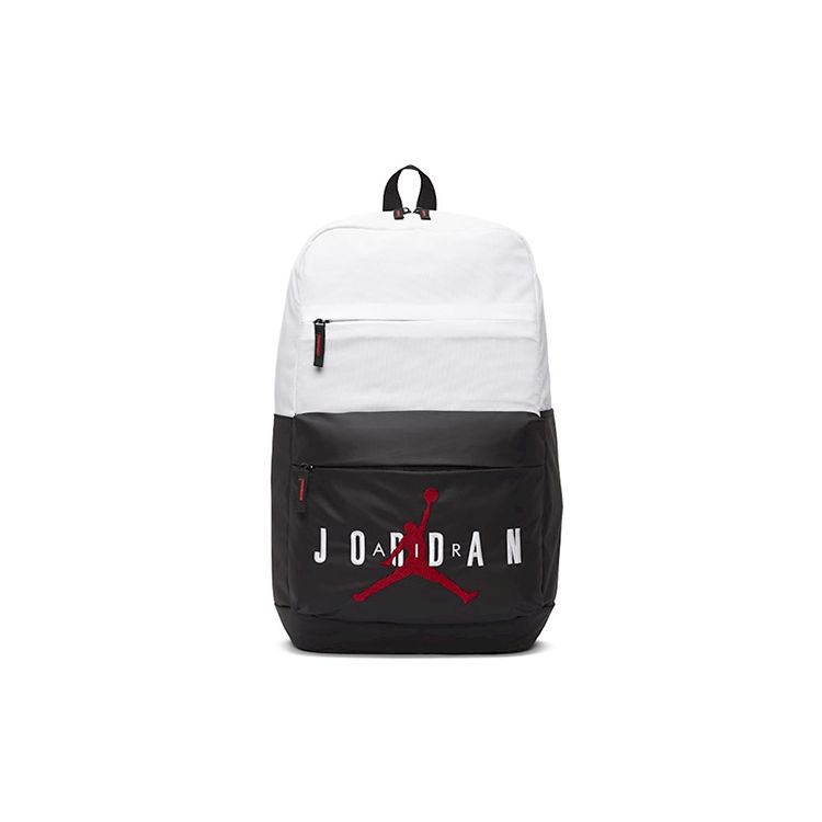 Jordan Sports Casual Large Capacity Air Logo Print Zipper Backpack Unisex Backpack Black White DA5202-100 Black White