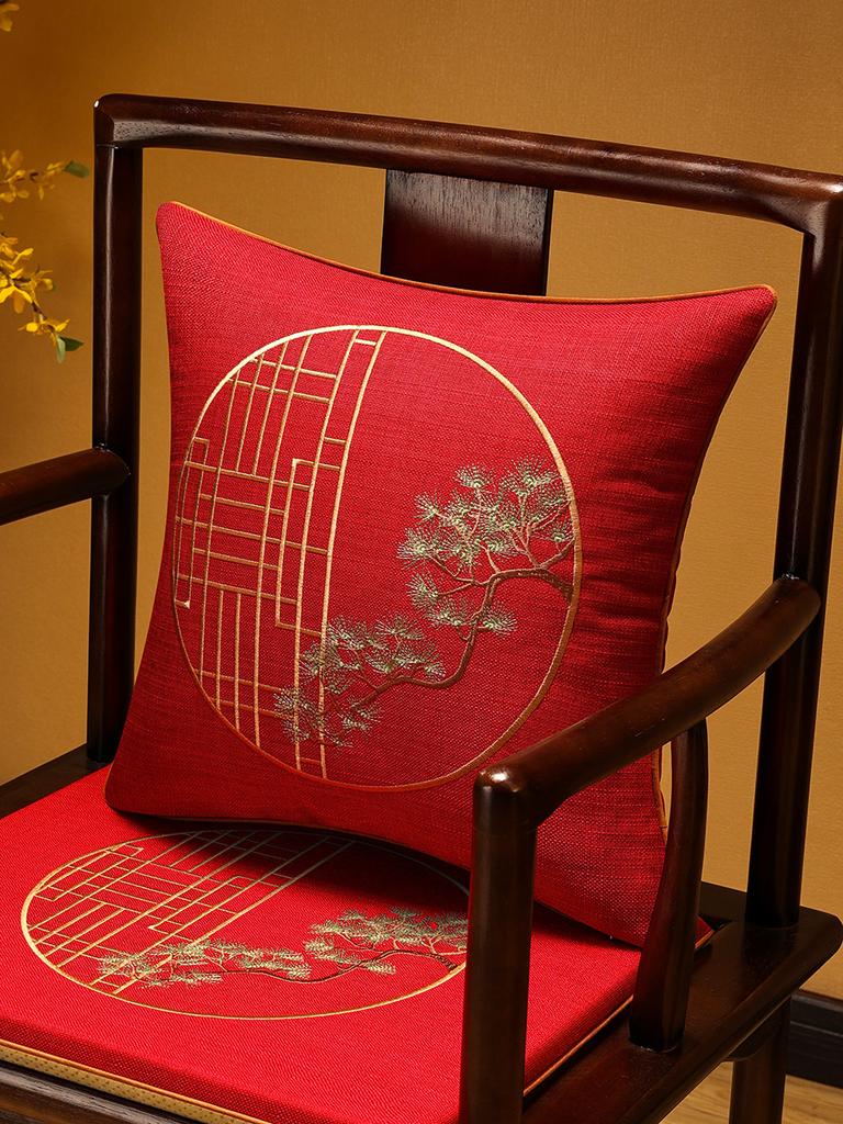 Veemi Home Leinen Kissenbezug Frühling Vögel Stickerei Orientalischer Luxus Hochwertiger Kissenbezug für Couch Sofa Bett 18x18 Zoll