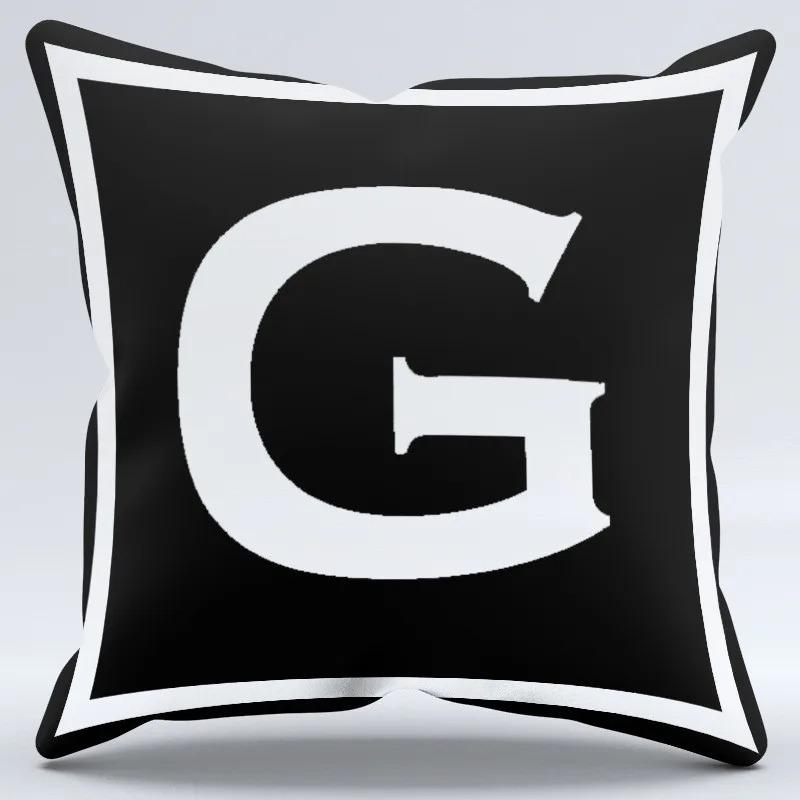 

Черно-белая наволочка с буквами и символами для офиса, гостиной, автомобиля, украшения для дома, наволочка 40x40cm