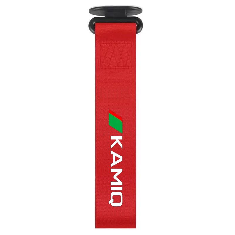 WUM1 Car Bumper Decoration Nylon Tow Truck with Personalized Tow Rope for Skoda Octavia Superb Rapid Kodiaya Kamia Scala Citigo