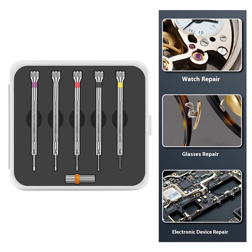 5Pcs Screwdriver Mobile Phone Clock Computer Multifunctional Maintenance Disassembly Tool Eyeglass Repair Screwdriver