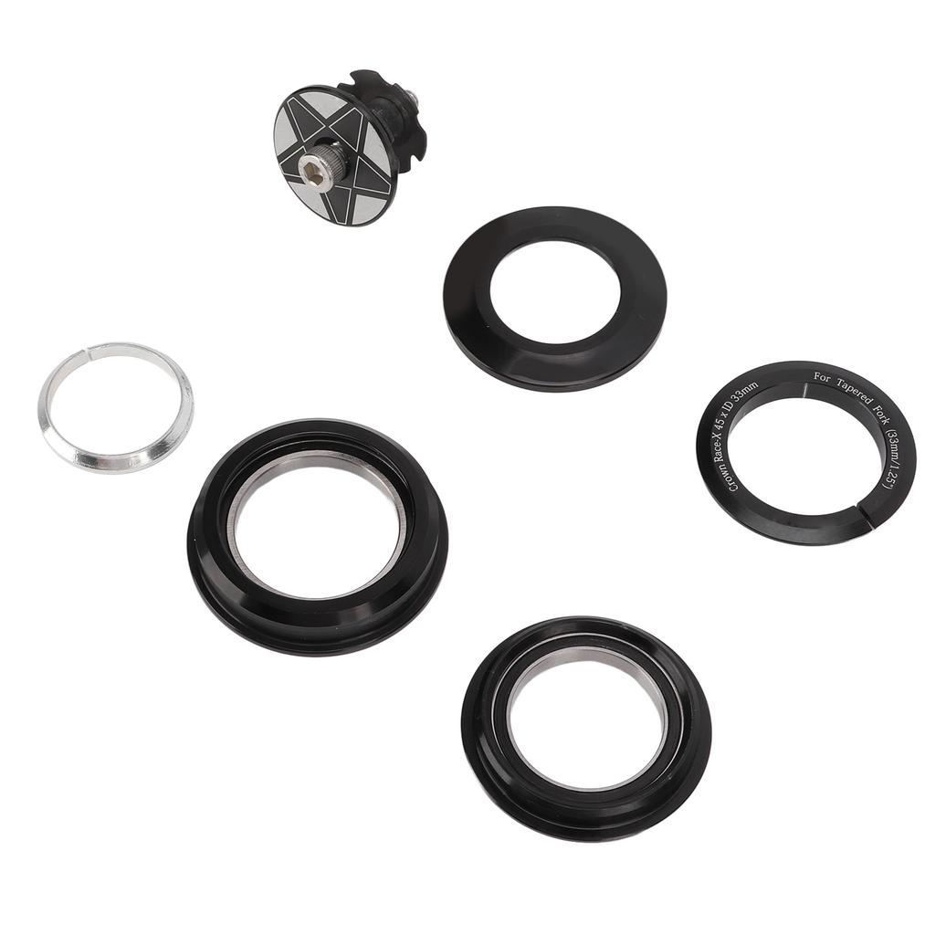 RISK Double Bearing Bike Headset for Straight Tube to Cone Tube Fork 44‑50.6mm with Original 1.25 Small Cone Tube