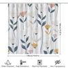 Fashion Bath Curtains With Flower Patterns Modern Shower Drapes For Bathroom Decor In White Grey
