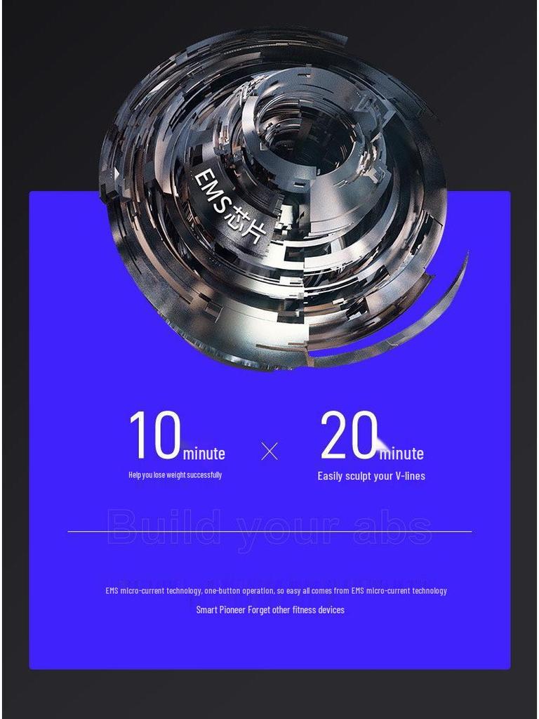 EMS Rechargeable Ab Muscle Stimulator with Digital Display - Smart Fitness Patch for Abs and Weight Loss