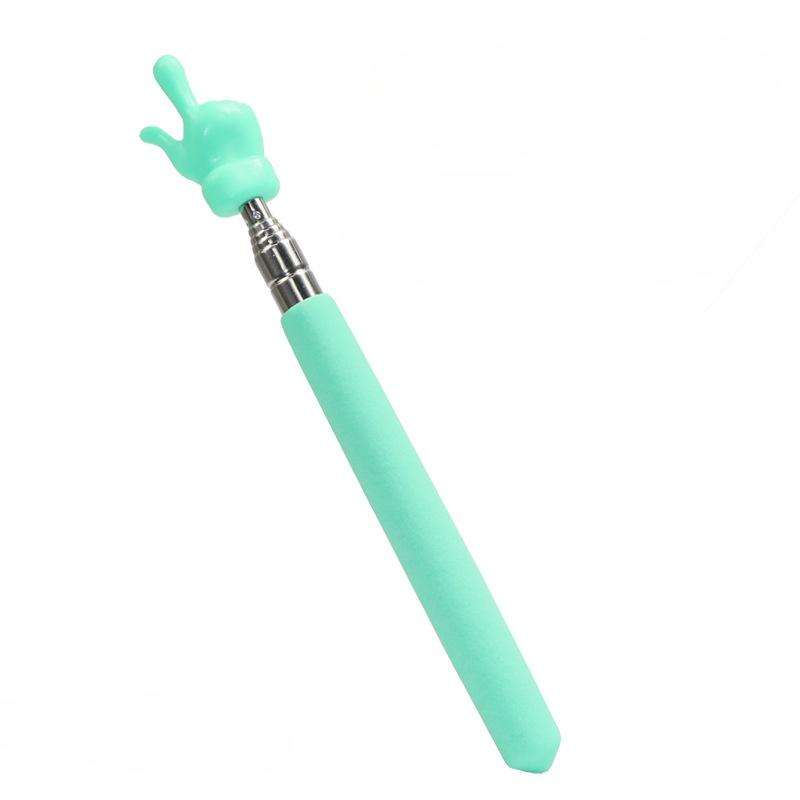 1pc Stainless Steel Rod Finger Design Teaching Stick Teaching Pointer Telescopic Classroom Finger Pointer Teachers Supplies