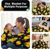 Cute Yellow Ducklings Blanket Soft Fleece Throw Kids Room Decor Easter Gift Playful Animal Design Home Decoration