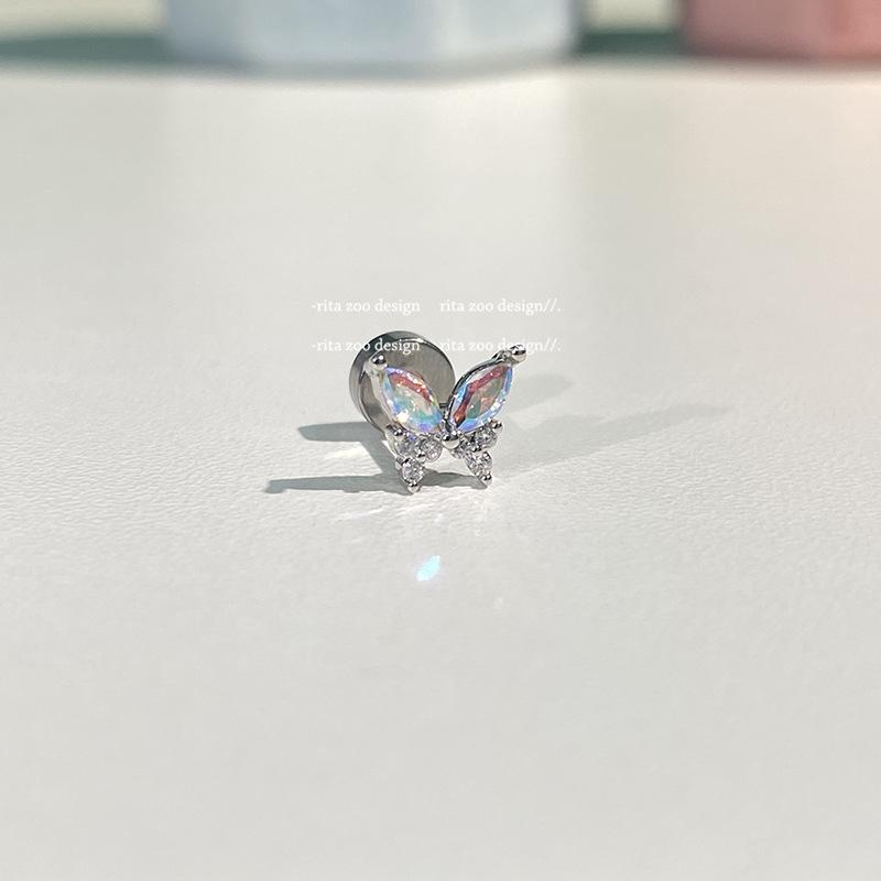 Butterfly-Control Titanium Ear Cartilage Studs: Playful & Cute Collection