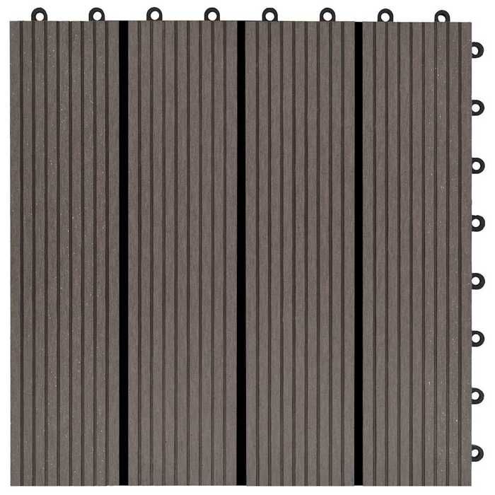 VidaXL Terrace Tiles 22 Pcs 30 X 30 Cm 2 M² WPC Dark Brown