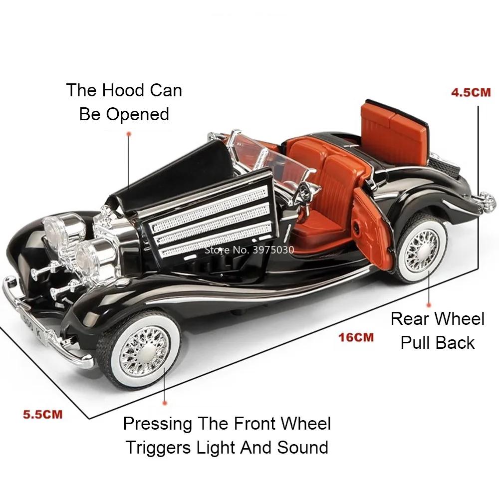 1:32 Scale Alloy Rolls Royce Phantom 500K Vintage Cars Model Toys Wheel Shock Absorption Pull Back Vintage Vehicle for Boys' Toy