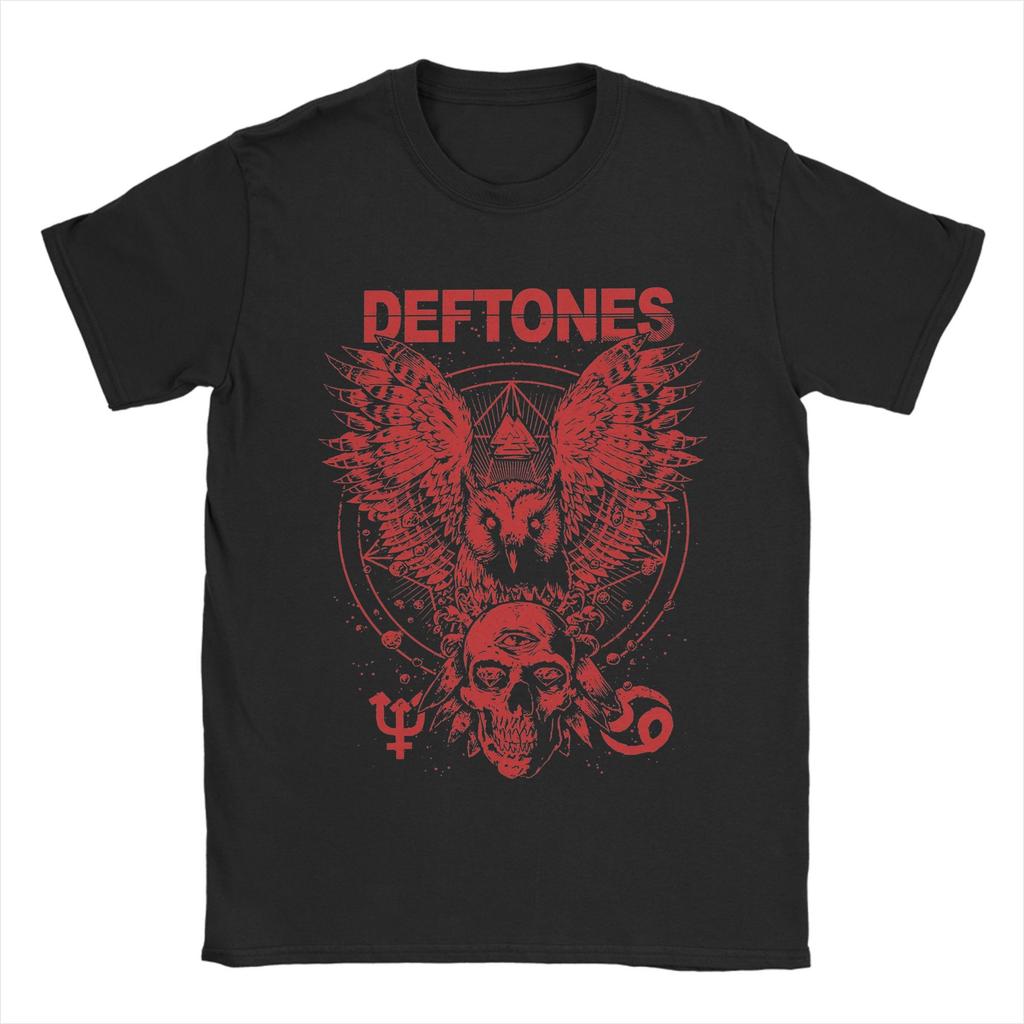 Men Vintage Rock and Rolls Deftones  T Shirts  Cotton Clothing Awesome Short Sleeve Crewneck Tee Shirt Big Size T-Shirts
