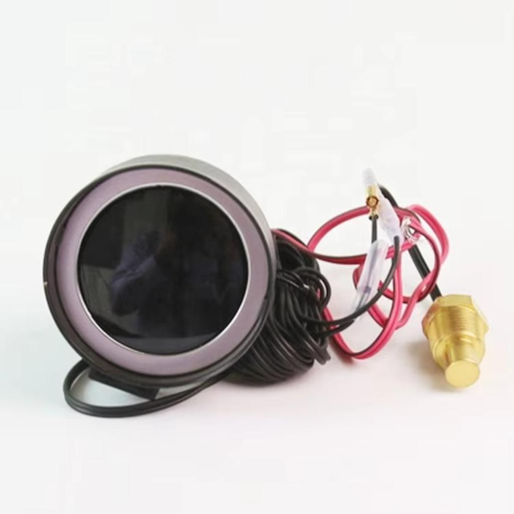 2 in 1 Round 12V 24V LED Digital Car Truck Water Temp Gauge Temperature Sensor Temperatura Motor + Voltmeter Volt Voltage Meter