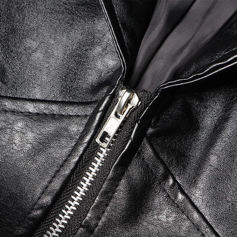 Chic Spring 2026 Women's Leather Jacket - Stylish Waist-Cinched Slim Fit in Solid Color