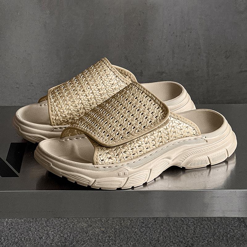 Fashion Business Summer Mens Casual Shoes Breathable Half Drag Fashion Outdoor Male Slippers Comfortable Beach Flats Leisure Walk Slides