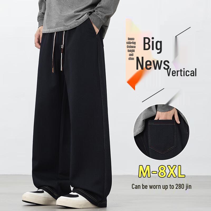 

Men s Plus Size Imitation Denim Straight Leg Casual Pants 7XL