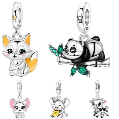 Copper Cute Fox Animal Original Pendants Bracelet Charms Jewelry Party Beads Diy Trendy Gifts
