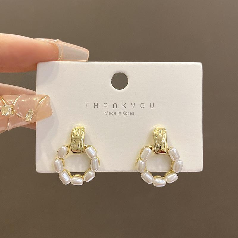 Retro French Pearl Earrings Women s Cold Wind Niche Personality Earrings 925 Silver Needle Earrings