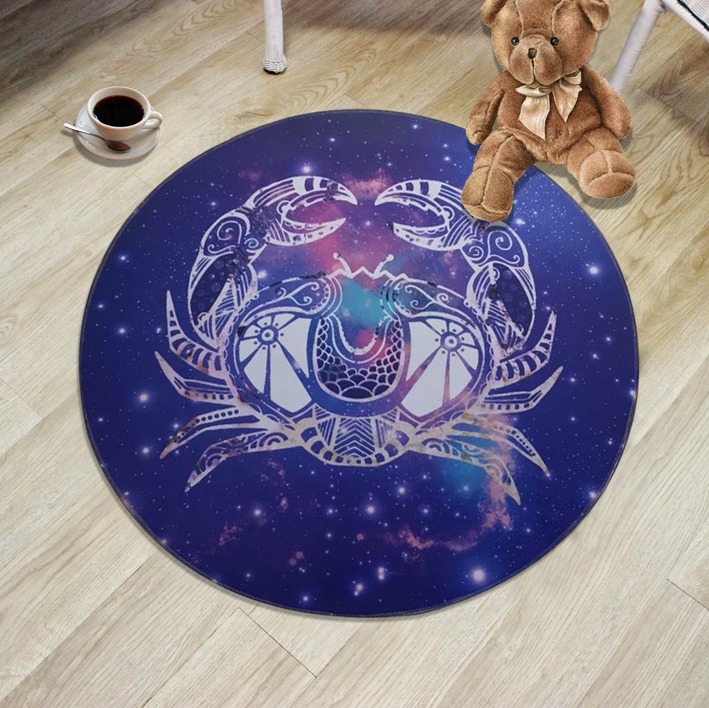 Creative 12 Constellation Round Carpet Living Room Bedroom Children's Cartoon Computer Chair Floor Mat Modern Home Carpet