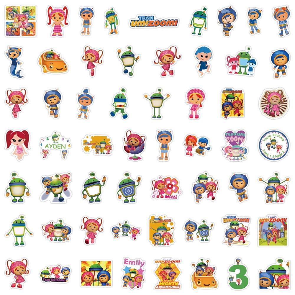 55Pcs Animated Team Umizoomi Graffiti Stickers Suitcase Water Cup Stationery Laptop Refrigerator Decoration Diy Decals