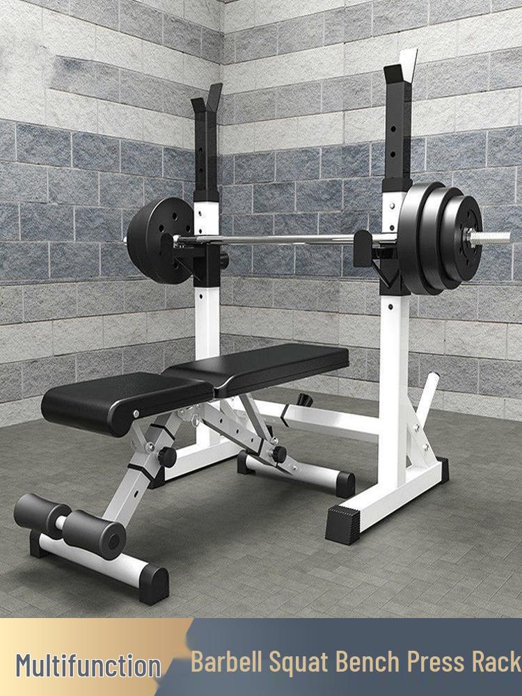 Men's Professional Home Gym: Bench Press, Squat Rack, Barbell, Dumbbell, Weightlifting Bench Equipment