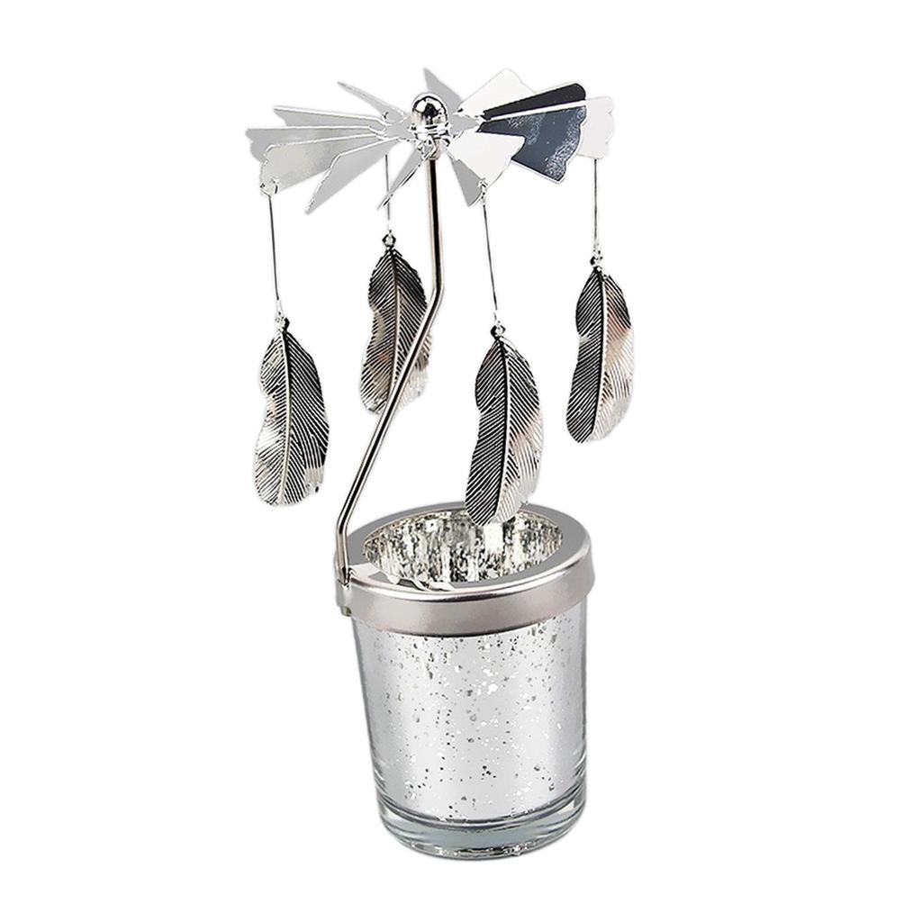 Elegant Rotating Candle Holder for Fireplace Desktop Restaurant Festival Christmas