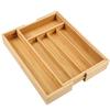 Cutlery and jewelry organizer insert for kitchen drawer, bamboo container