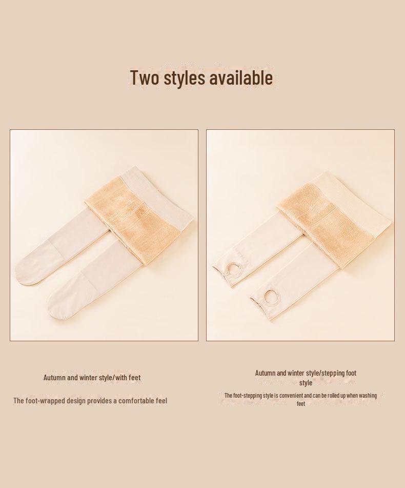 Bonas Nude Fleischfarbene Warme Leggings - Herbst/Winter Samt Strumpfhose