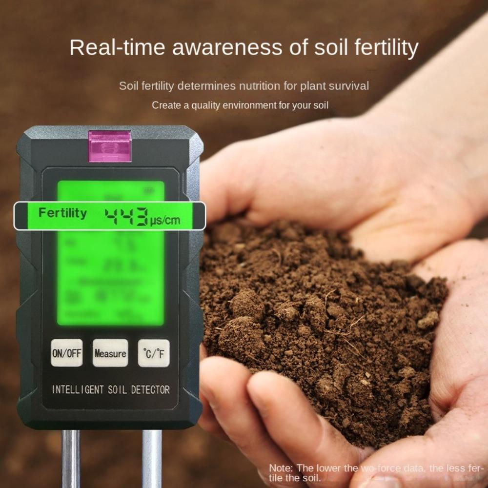 90° Rotation Soil Tester LCD Screen Garden Soil Analyzer Plant Moisture Meter  for Farm Soil Check
