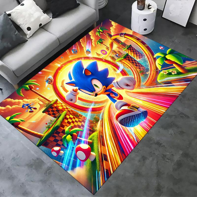 Super Blue Hedgehog Carpet Rug for Living Room Bedroom Home Sofa Decoration,Kids Play Non-slip Floor Mat