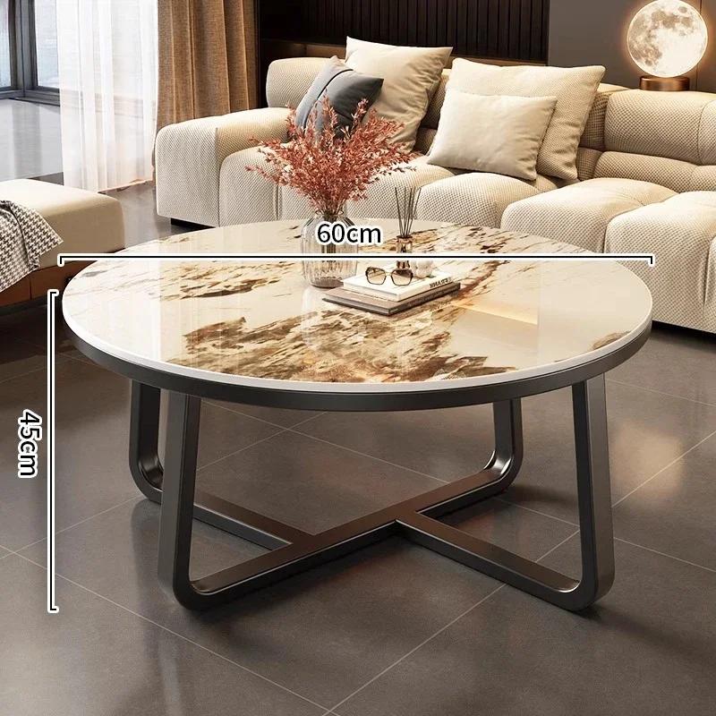 W2557 Kávový stolek z kamenné desky Minimálně moderní malý lehký luxusní čajový stolek kombinace byt