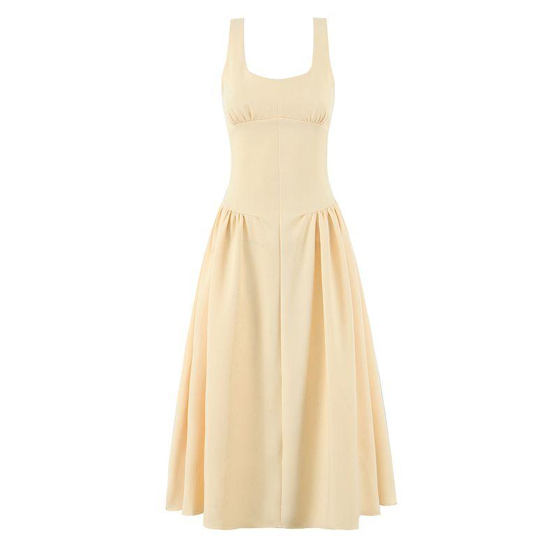 

Moon Summer Love Kendall Same Style Niche High Sense Hepburn Style Waist Hugging Temperament Vacation Cami Dress Moon Summer Love (with Pocket) L