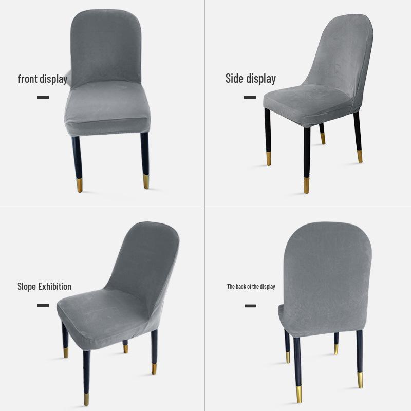 Universeller elastischer Esszimmerstuhlbezug aus Silberfuchs-Fleece