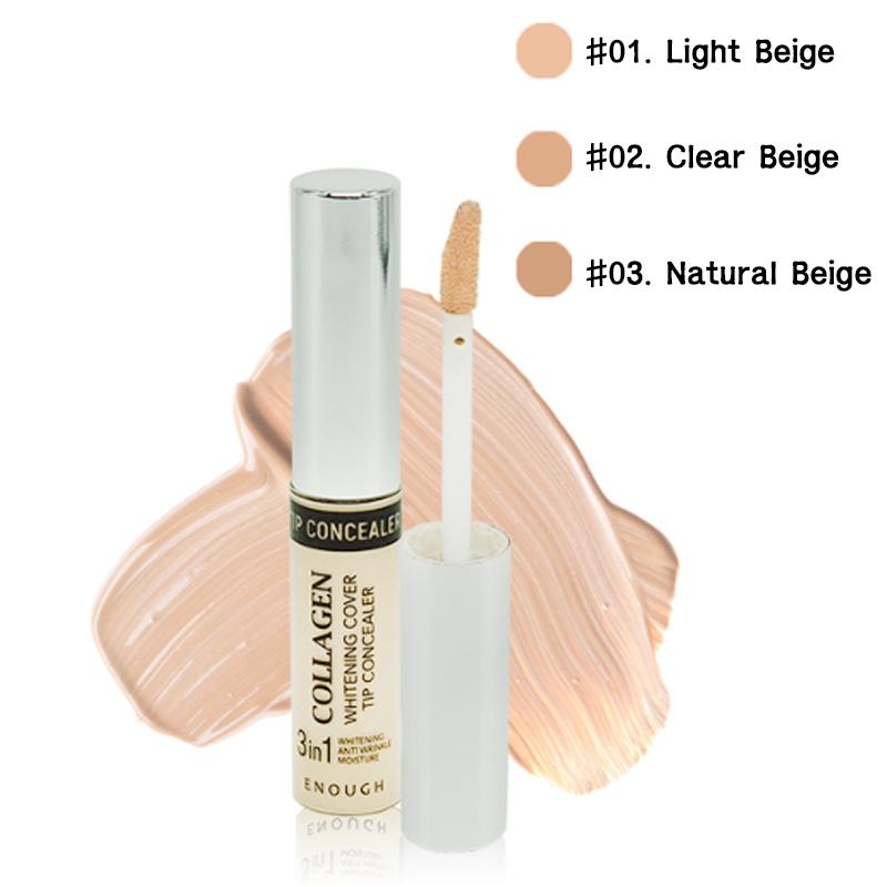 ENOUGH Collagen Whitening Cover Tip Concealer 3 Colors 5g (10 Options)