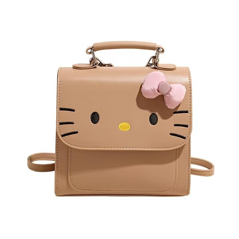 Hello Kitty Cartoon Backpack For Girls And Kids With Pu Material And Spacious Storage