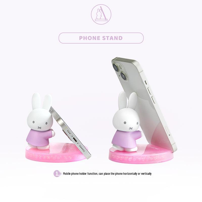 Miffy Cute Foldable Telescopic Phone Holder - Universal Desktop Stand for Streaming and Watching Dramas.