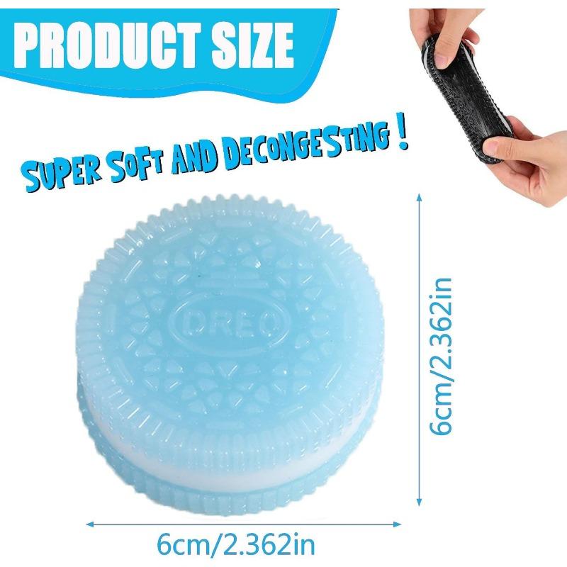 Sušenka Squishy Antistresová hračka, Ručně vyrobená silikonová antistresová squishy hračka, Zábavné antistresové hračky, Perfektní stolní doplněk pro úzkost a relaxaci (Modrý)